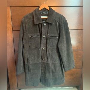 Joseph Abboud Heavyweight Brown Suede Leather Jacket